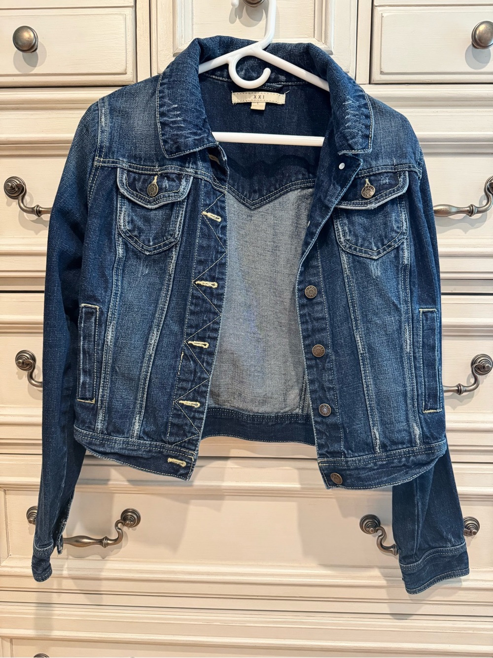 Forever 21 Dark Blue Denim Jacket - Women